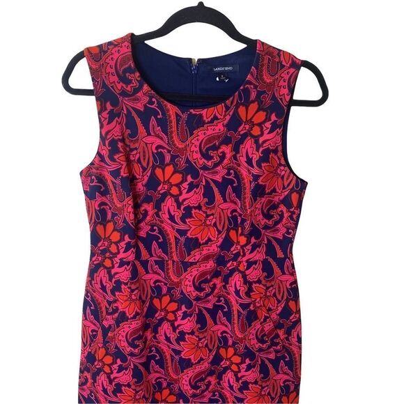 Lands’ End Floral Paisley Print Dress Sz 8 - Picture 2 of 9